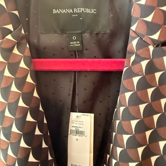 Banana Republic Factory Brown and White Patterned Jacket long and lean blazer - Picture 4 of 10